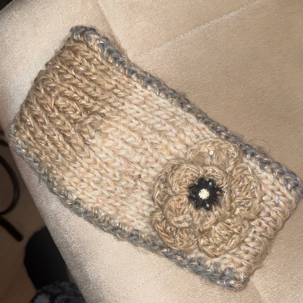 Mixit Tan and Gray Knit Headband